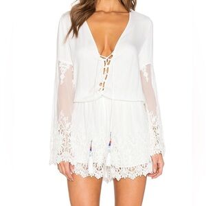 Young, Fabulous, & Broke | Women's Lace & Color Beaded Romper NWOT, size: small